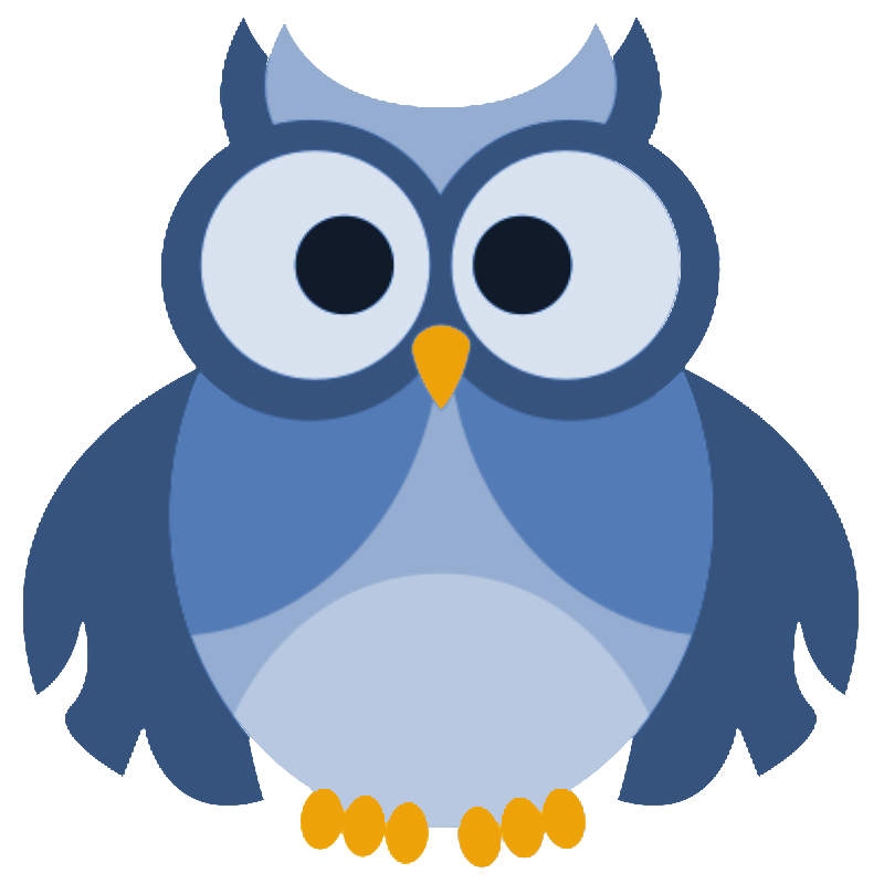 owl blue yellow emoticon emoji clipart