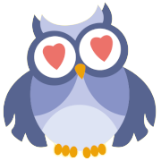 owl heart love emoji emoticons feelings emotions sets